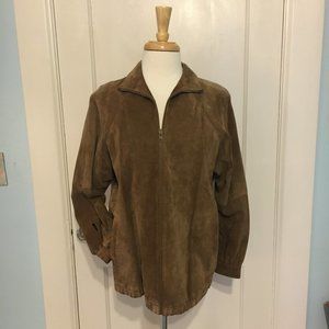 Brown Suede Bomber Jacket